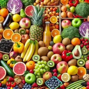 buah dan sayur berwarna