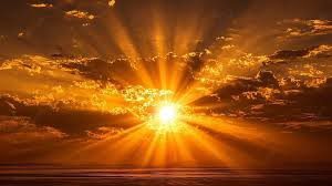 matahari terbenam Kuning Keemasan