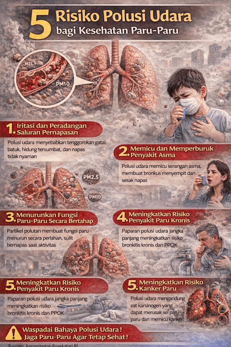 5 Risiko Polusi Udara bagi Kesehatan Paru-Paru