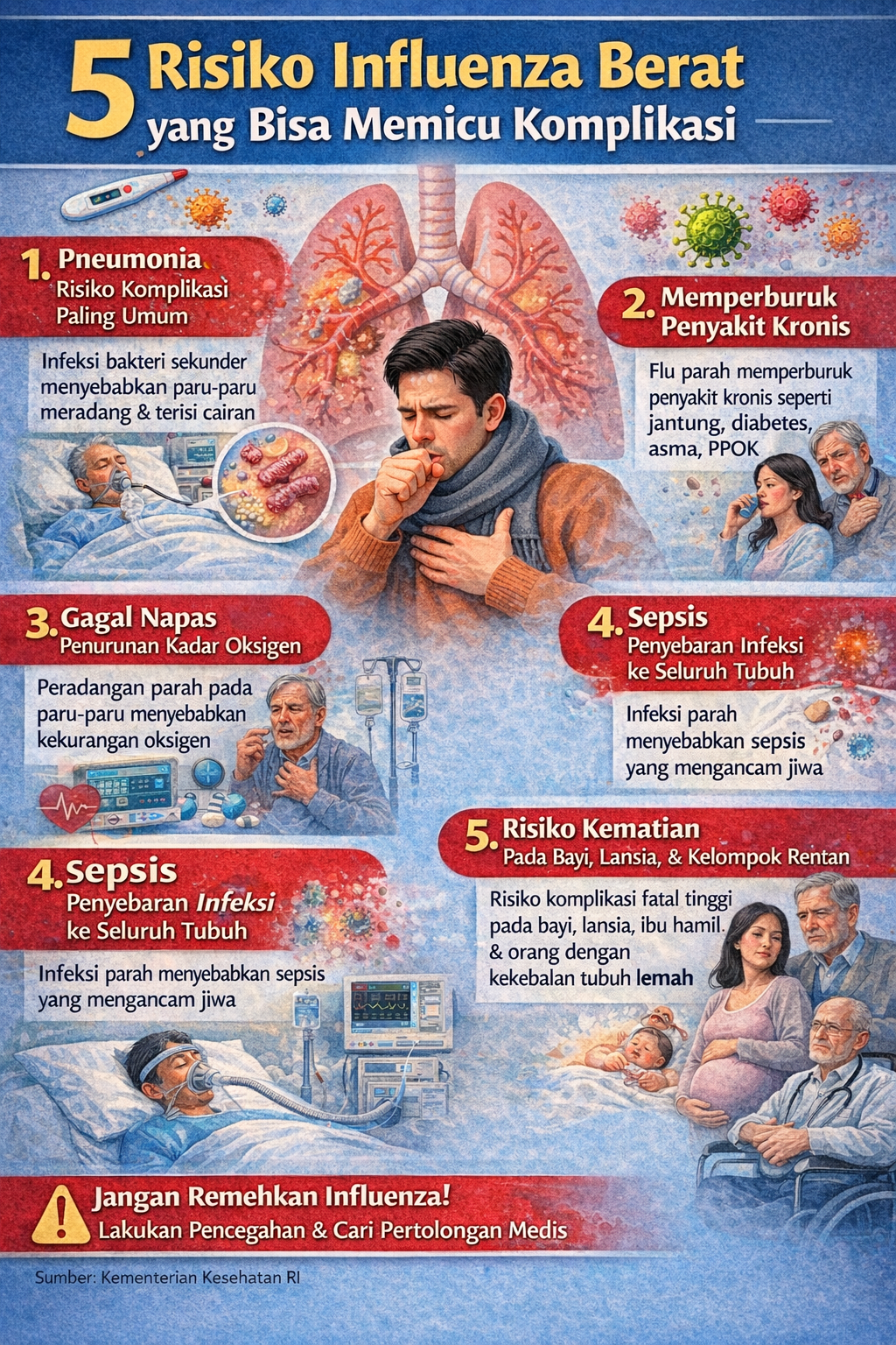 5 Risiko Influenza Berat yang Bisa Memicu Komplikasi