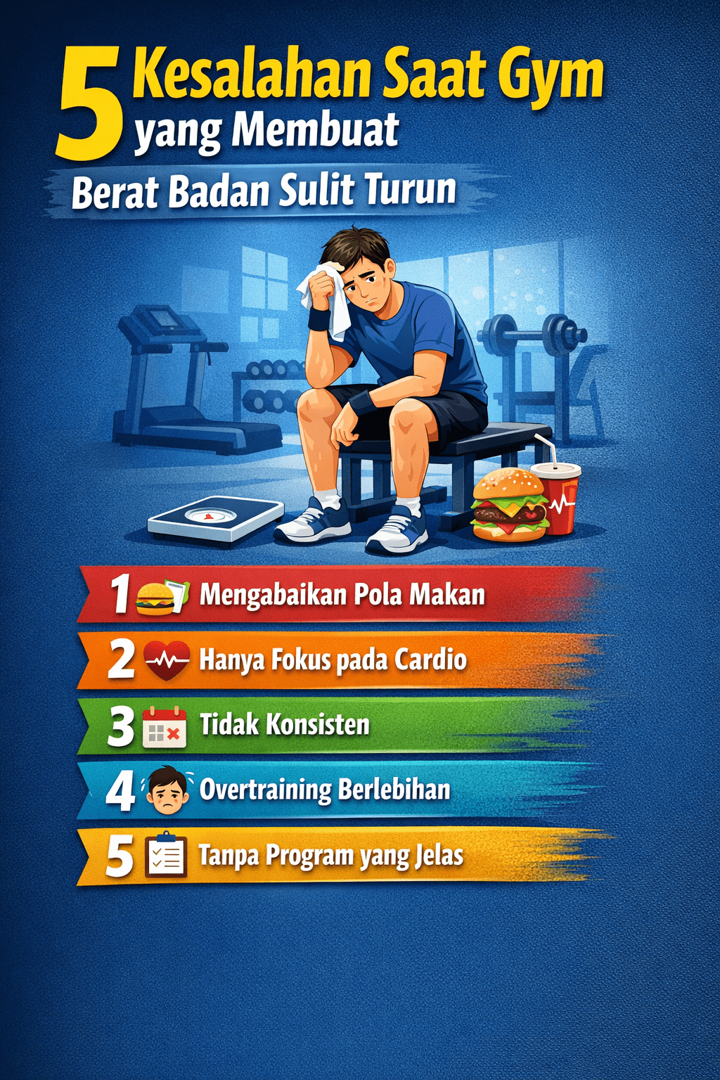 5 Kesalahan Saat Gym yang Membuat Berat Badan Sulit Turun