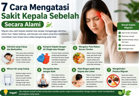 7 Cara Mengatasi Sakit Kepala Sebelah Secara Alami