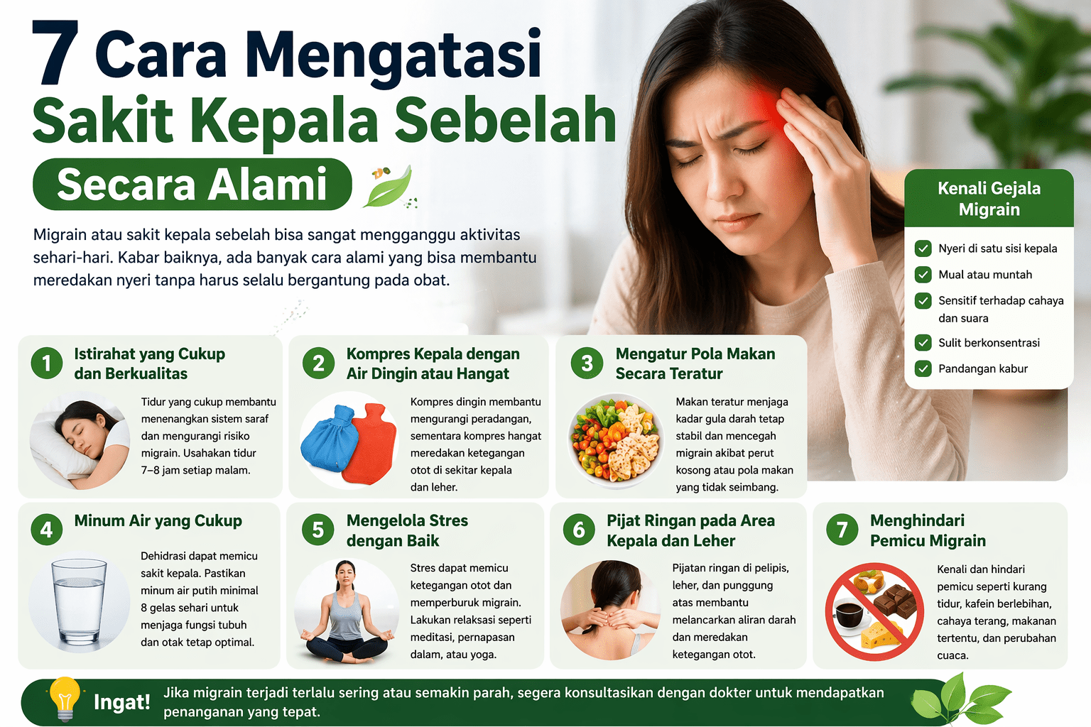 7 Cara Mengatasi Sakit Kepala Sebelah Secara Alami