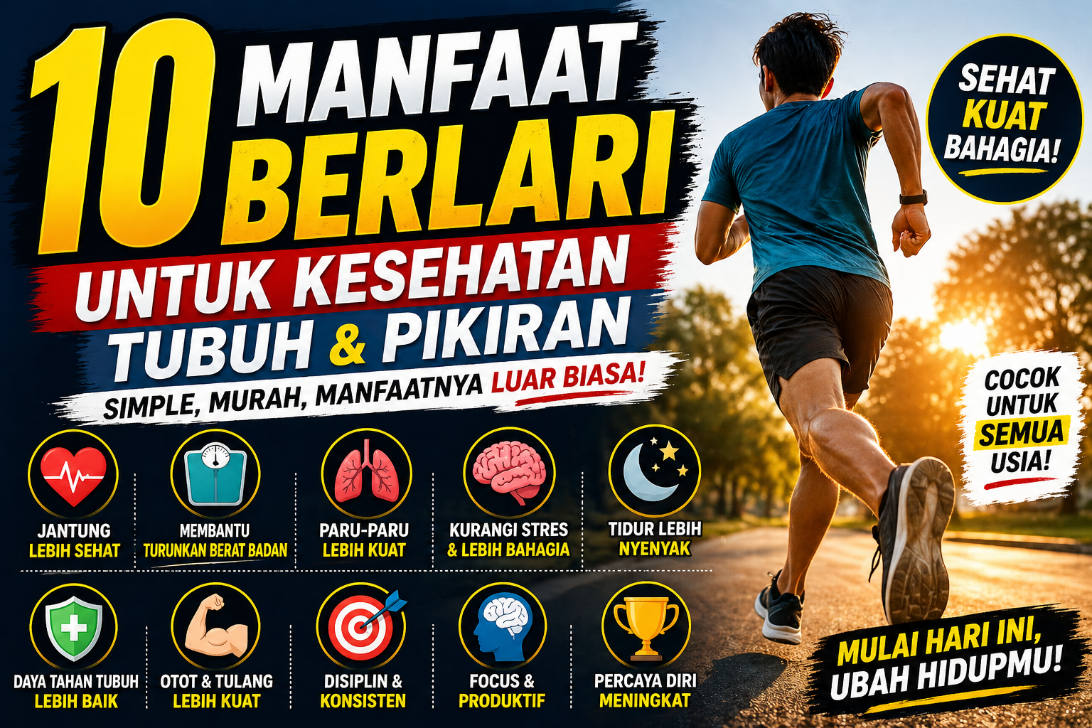 10 Manfaat Berlari untuk Kesehatan Tubuh dan Pikiran