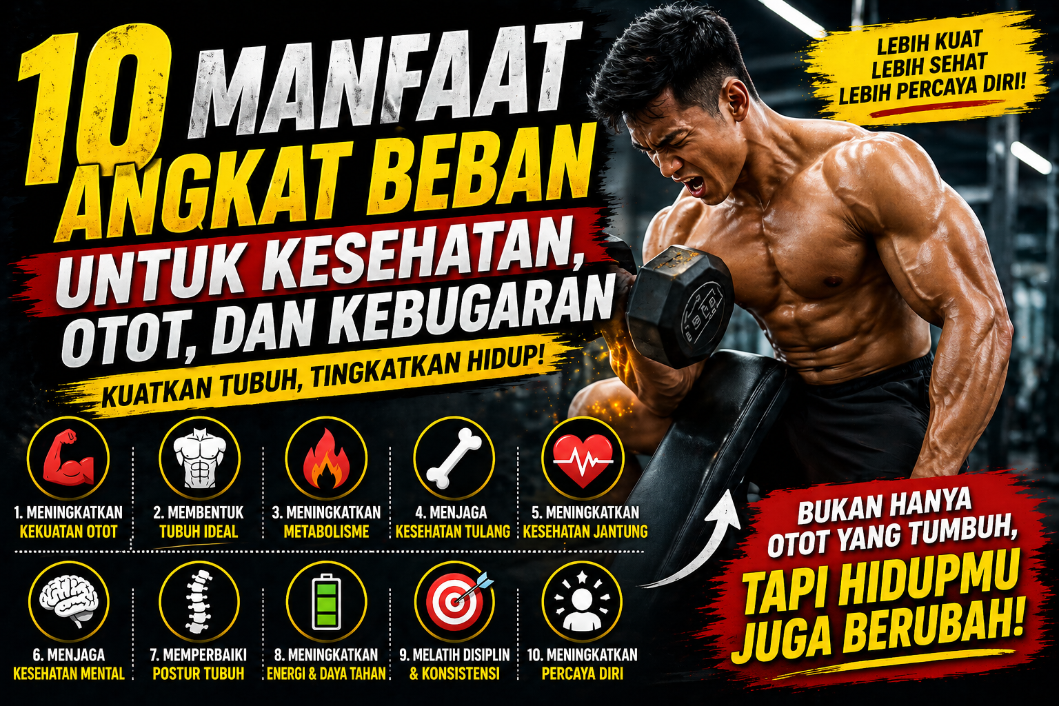 10 Manfaat Angkat Beban untuk Kesehatan, Otot, dan Kebugaran