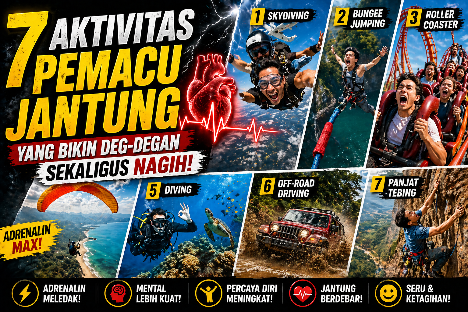 7 Aktivitas Pemacu Jantung yang Bikin Deg-degan Sekaligus Nagih!