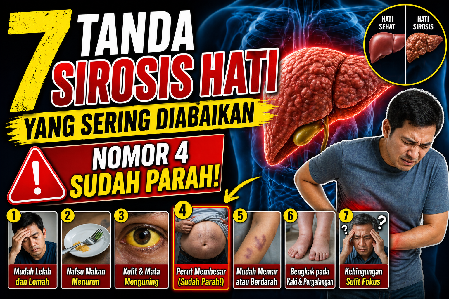 7 Tanda Sirosis Hati yang Sering Diabaikan, Nomor 4 Sudah Parah