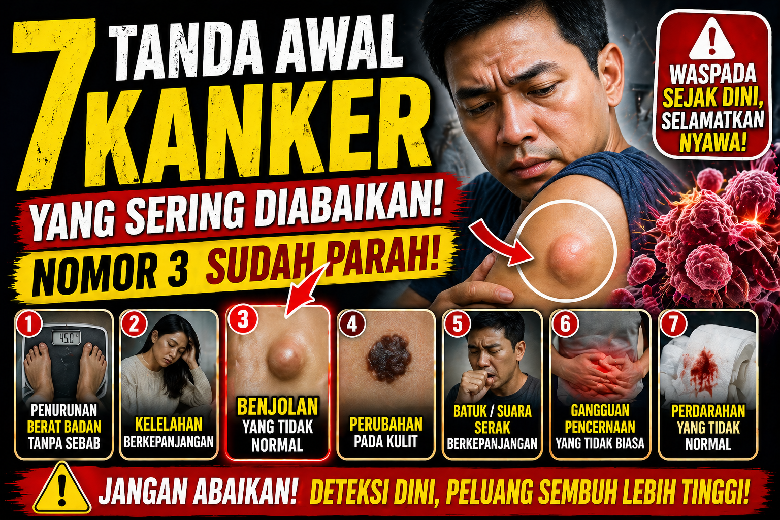 7 Tanda Awal Kanker yang Sering Diabaikan, Nomor 3 Sudah Parah!